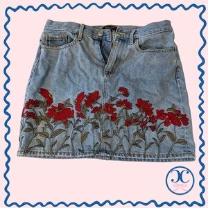 Juicy Couture Black Label Embroidered Denim Skirt